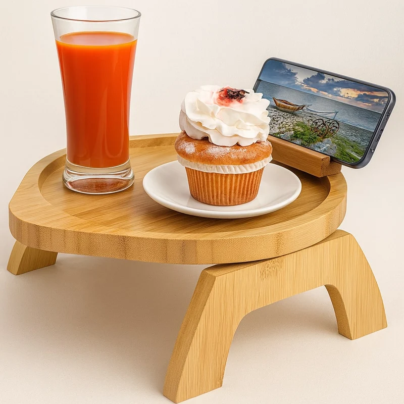 SofaNest Armlene Bord Tre Sofa Sidebord Med Telefonholder | Luvikno