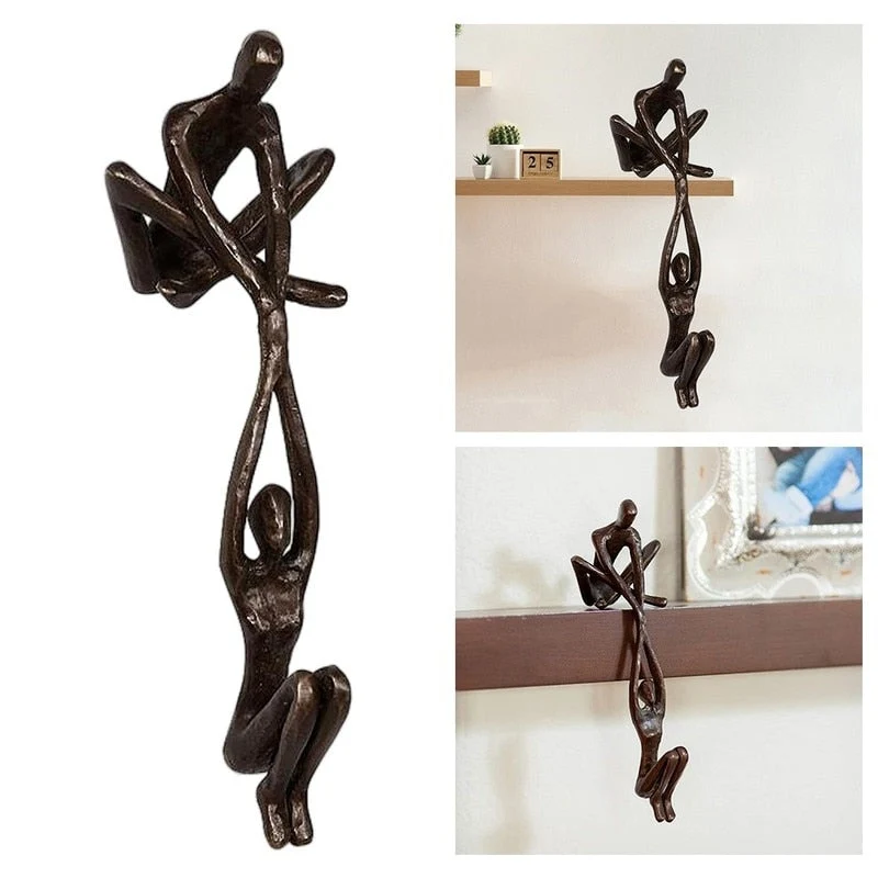 Verbindo Dekorativ Figur Polystone Svart Modern Skulptur 20 cm | Luvikno