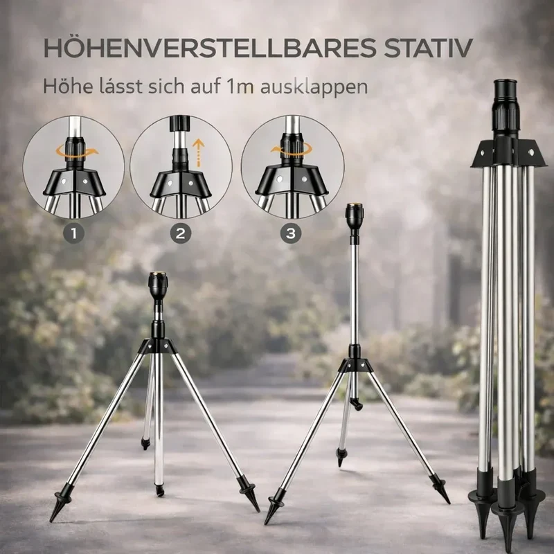 AquaStraal Hagevanning Med Stativ 360 Grader | Luvikno
