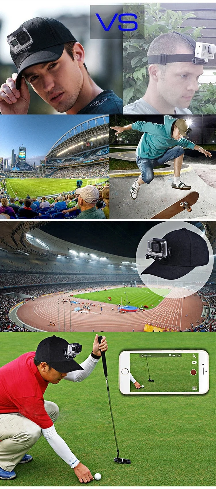 Justerbar Action Camera Hatt | Luvikno