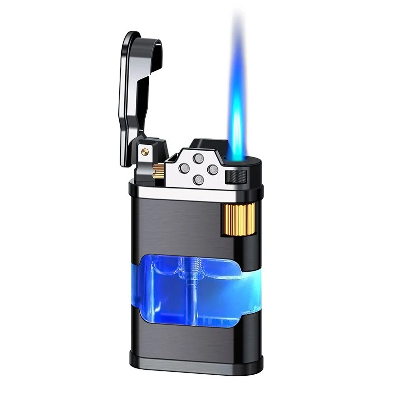 Blå Flamme Metall Vindproof Gass Lighter | Luvikno