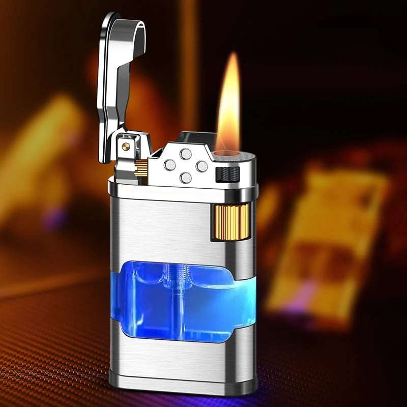 Blå Flamme Metall Vindproof Gass Lighter | Luvikno