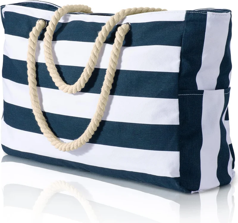 Vanntett stor tote med glidelåsoppbevaring for jobb og lek | Luvikno