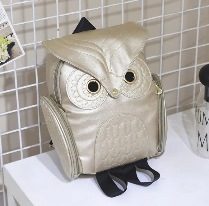 PU lærveske med ugletrykk for kvinner – Multi-lomme design | Luvikno