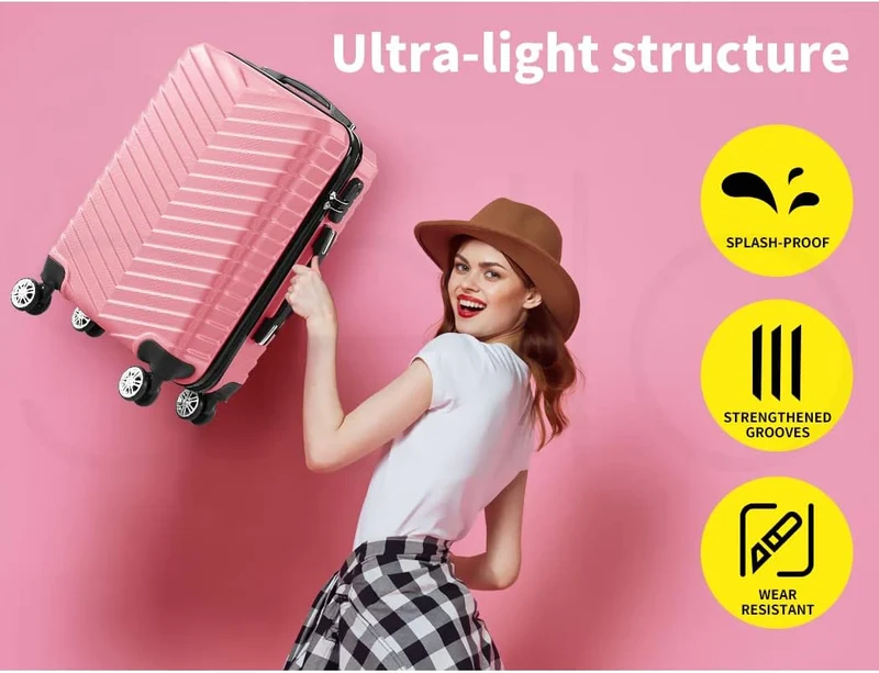 Hard Shell Carry-On Bagasje med Lås & Spinner Hjul – Rosemont | Luvikno