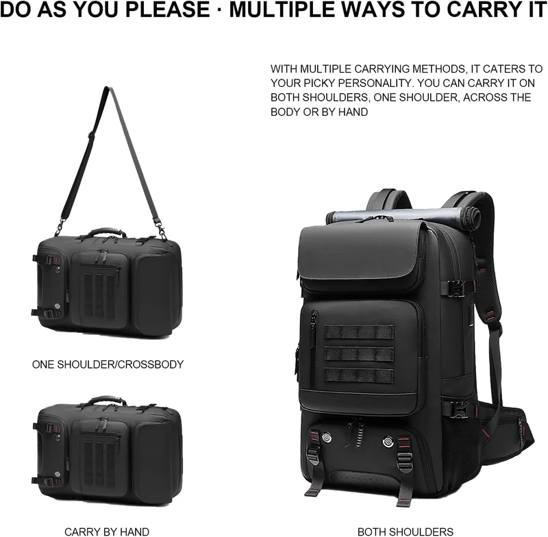 50L Vanntett reise ryggsekk med skomerke og USB-port | Luvikno
