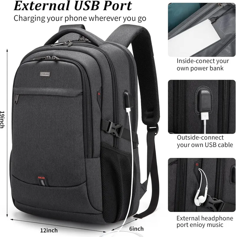Vanntett reise laptop ryggsekk med USB-port og organisert lagring | Luvikno