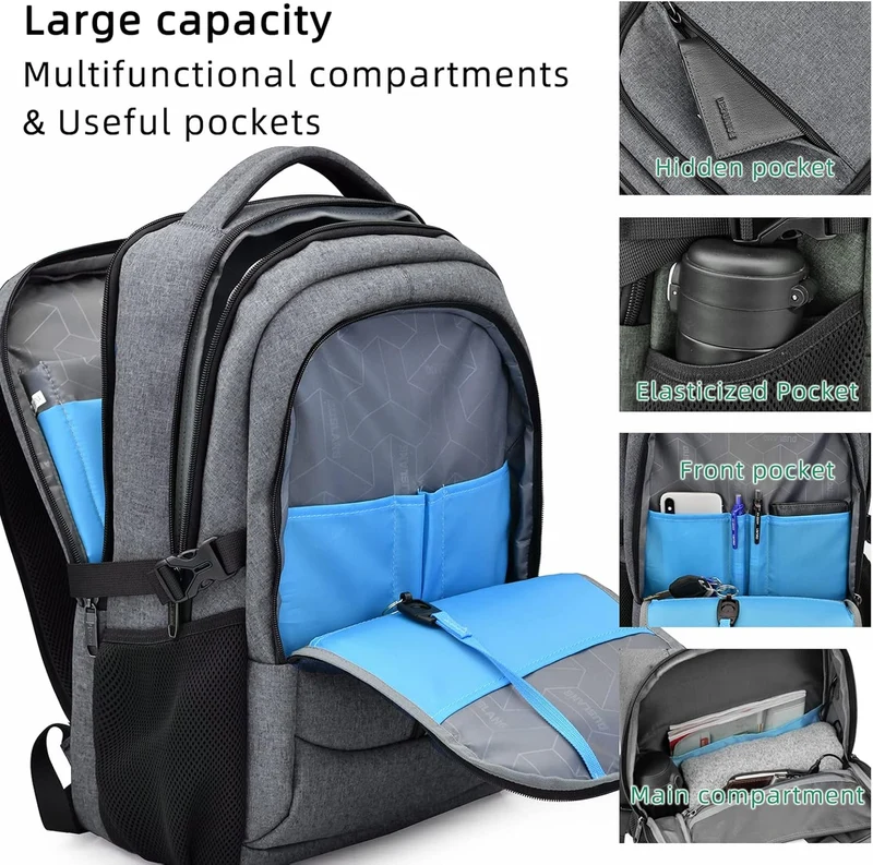 Vanntett reise laptop ryggsekk med USB-port og organisert lagring | Luvikno
