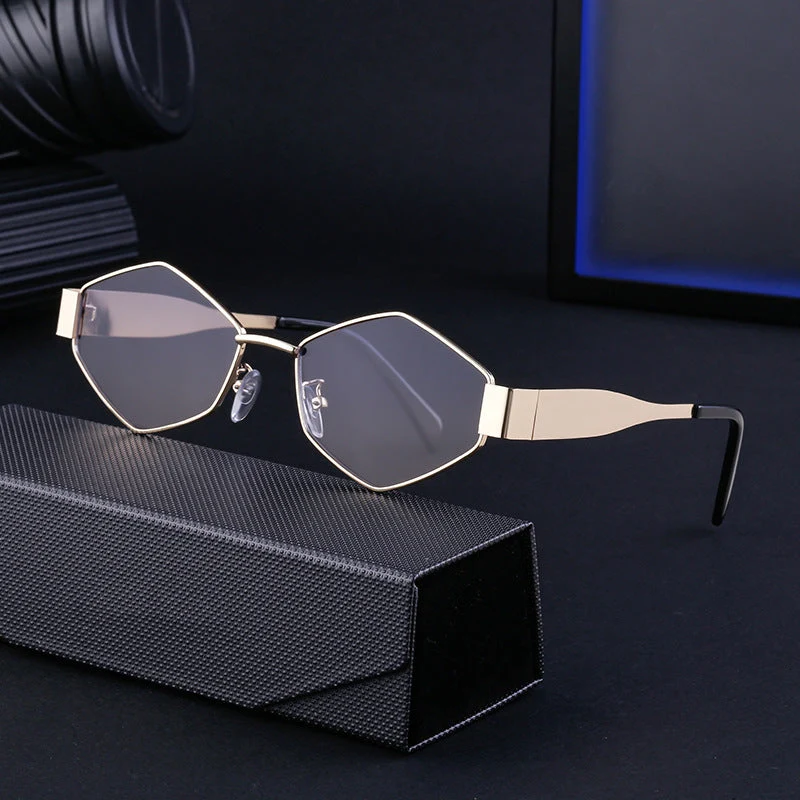 Dame geometrisk solbrille med moderne ramme Luvikno
