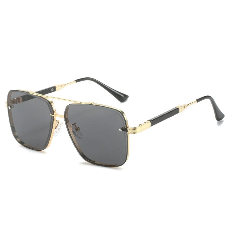 Dame Geometriske Oversized-solbriller med filigran metallramme Luvikno