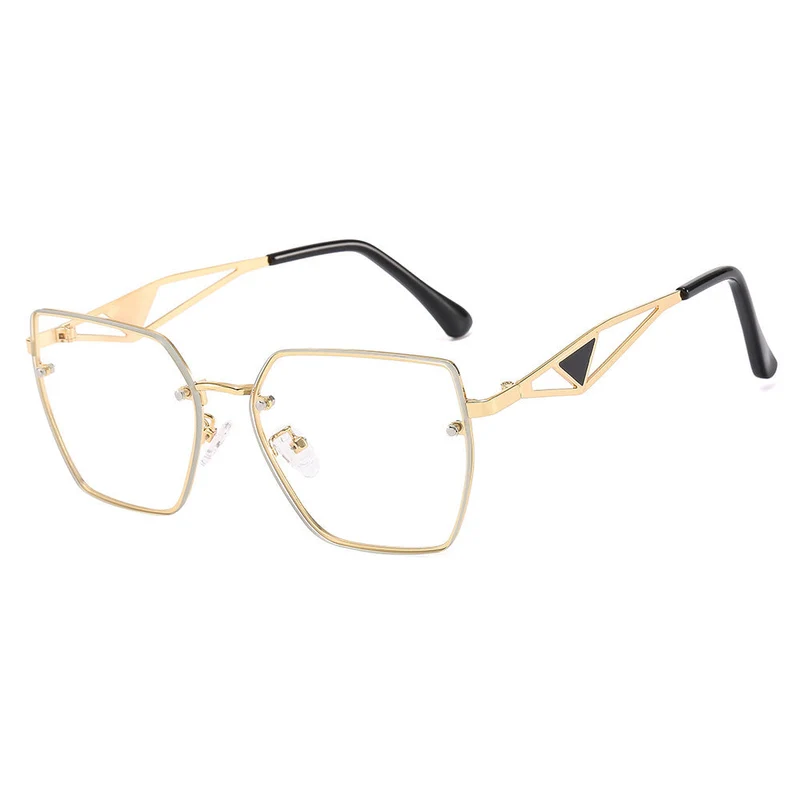 Dame geometrisk solbrille med filigran design Luvikno