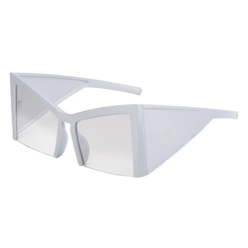 Dame futuristisk solbrille med markant vinkelramme Luvikno