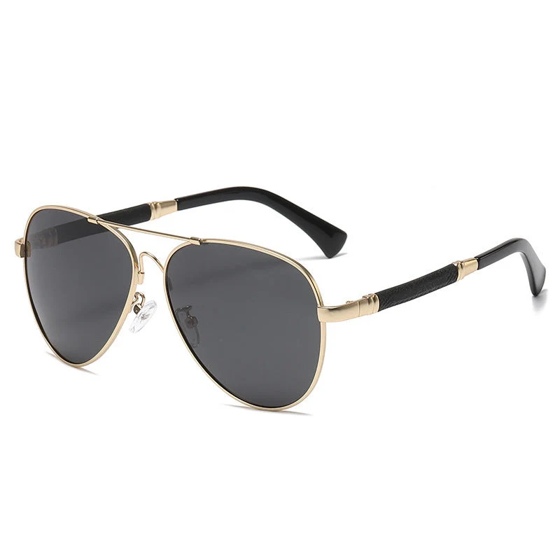 Dame aviator-solbriller med elegant metallisk ramme og UV-beskyttelse Luvikno