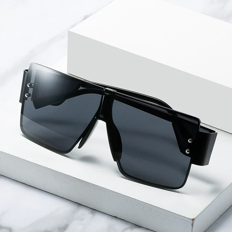 Dame trendy oversized solbriller med futuristisk design Luvikno
