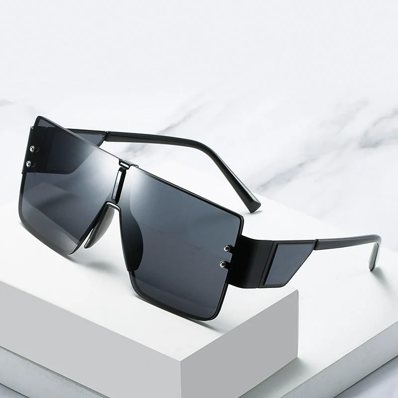 Dame trendy oversized solbriller med futuristisk design Luvikno