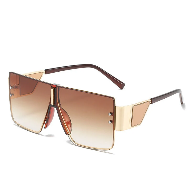 Dame trendy oversized solbriller med futuristisk design Luvikno