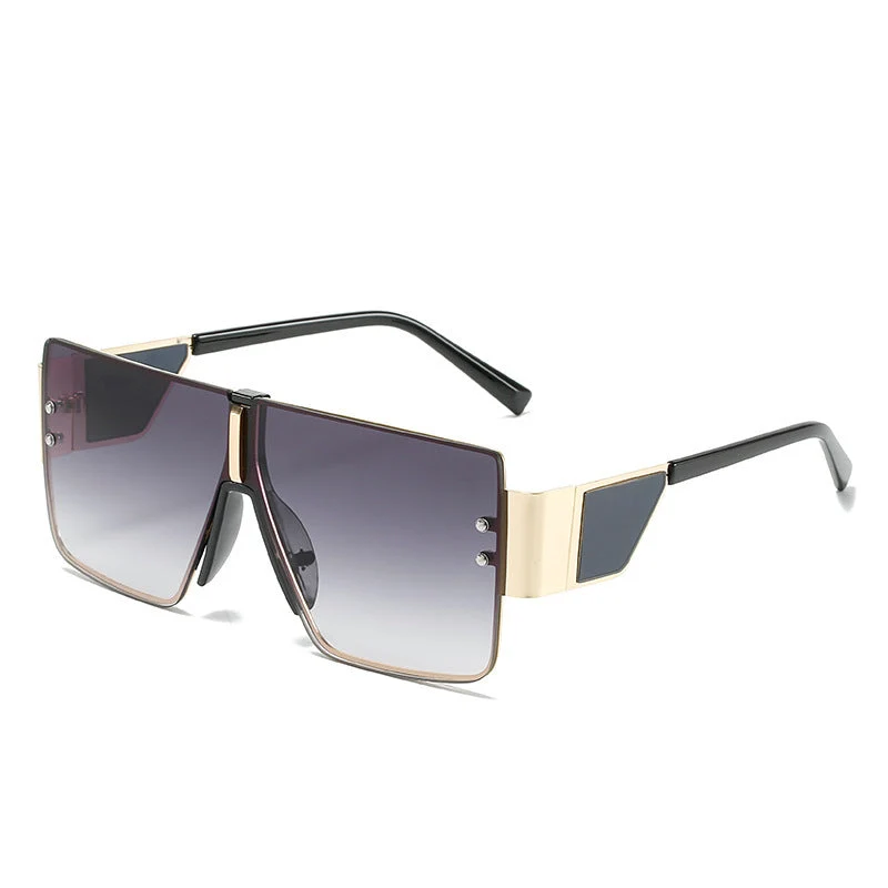 Dame trendy oversized solbriller med futuristisk design Luvikno