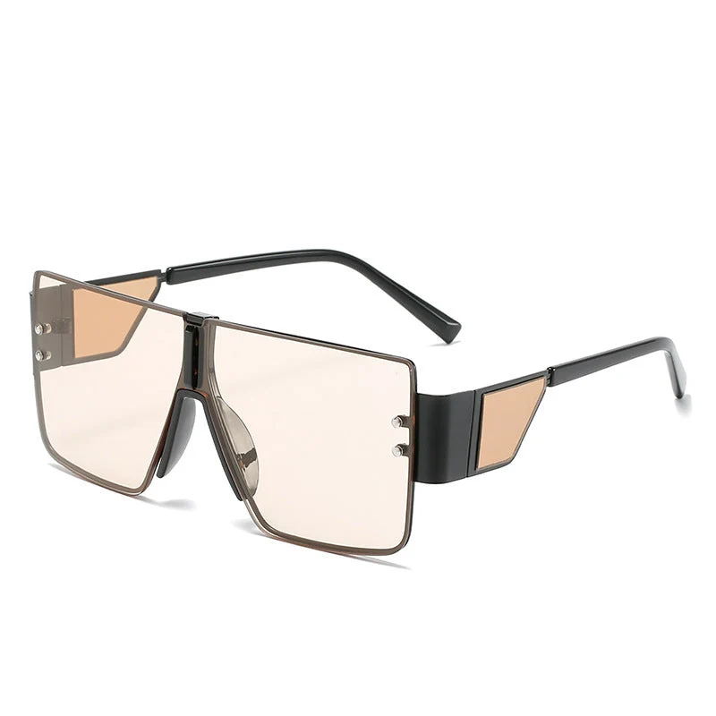 Dame trendy oversized solbriller med futuristisk design Luvikno