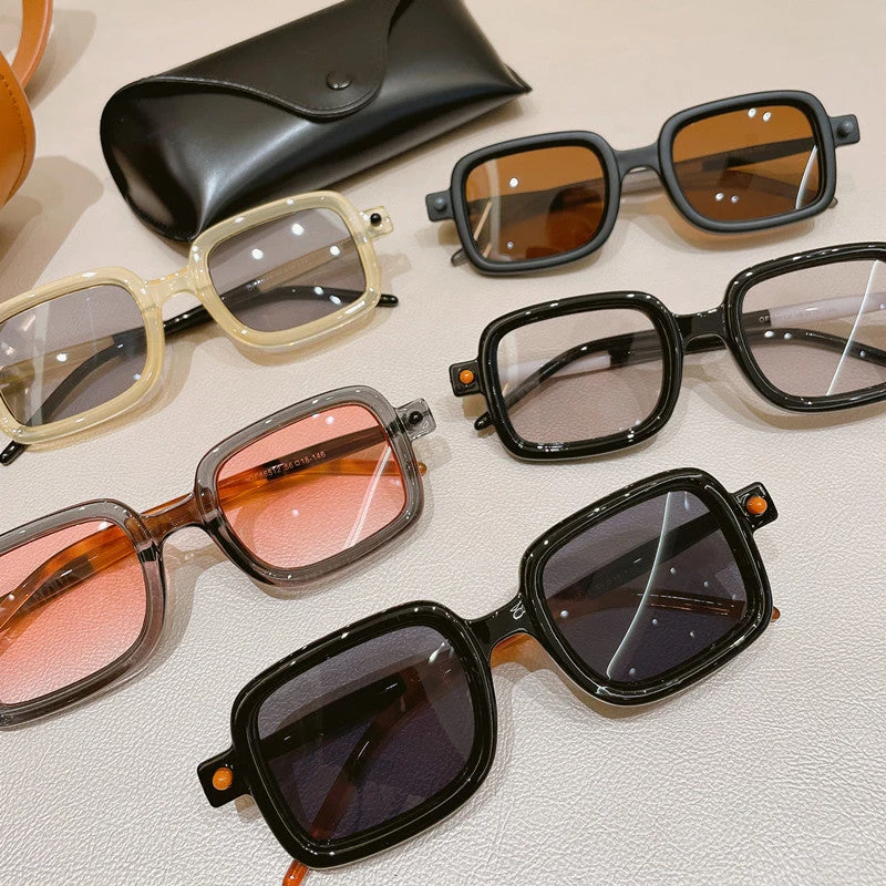 Dame firkantet solbrille med trendy ramme og komfortabel passform Luvikno
