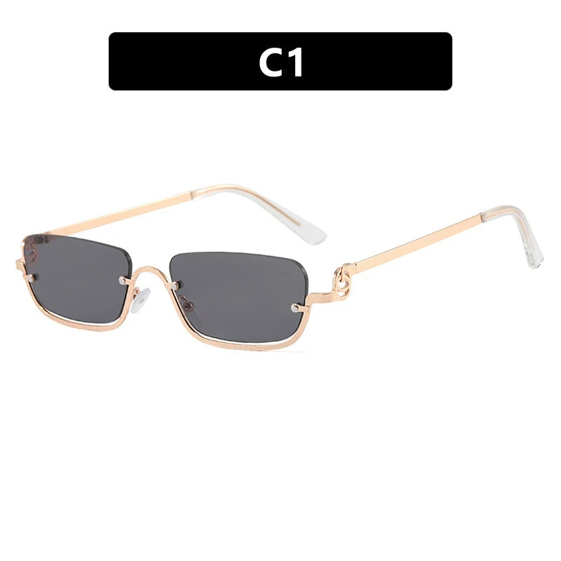 Dame firkantet solbrille med elegant metallramme Luvikno