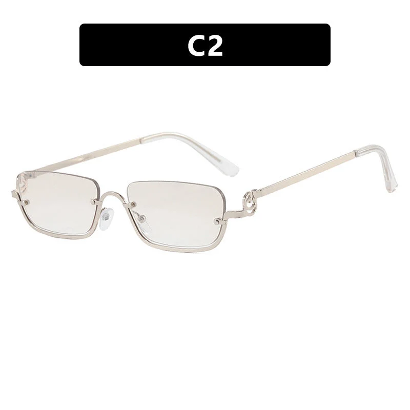 Dame firkantet solbrille med elegant metallramme Luvikno
