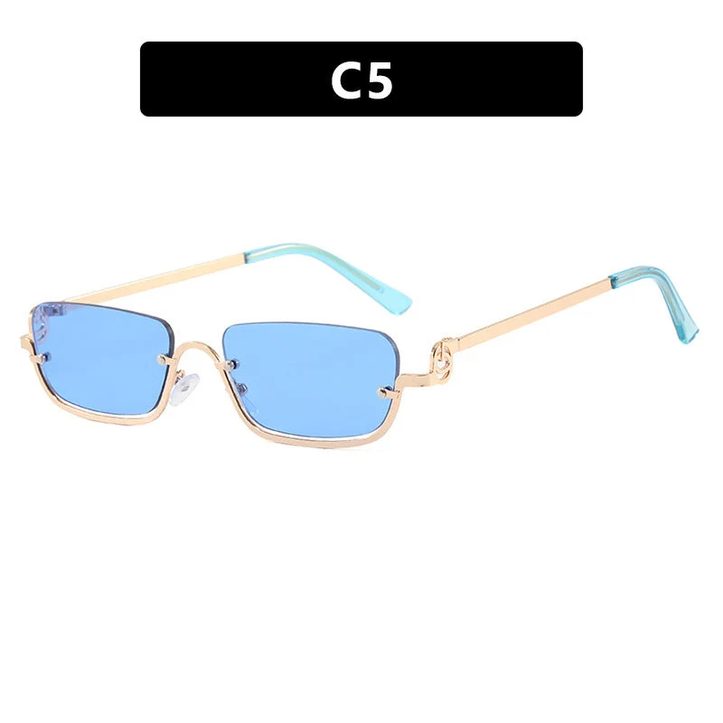 Dame firkantet solbrille med elegant metallramme Luvikno