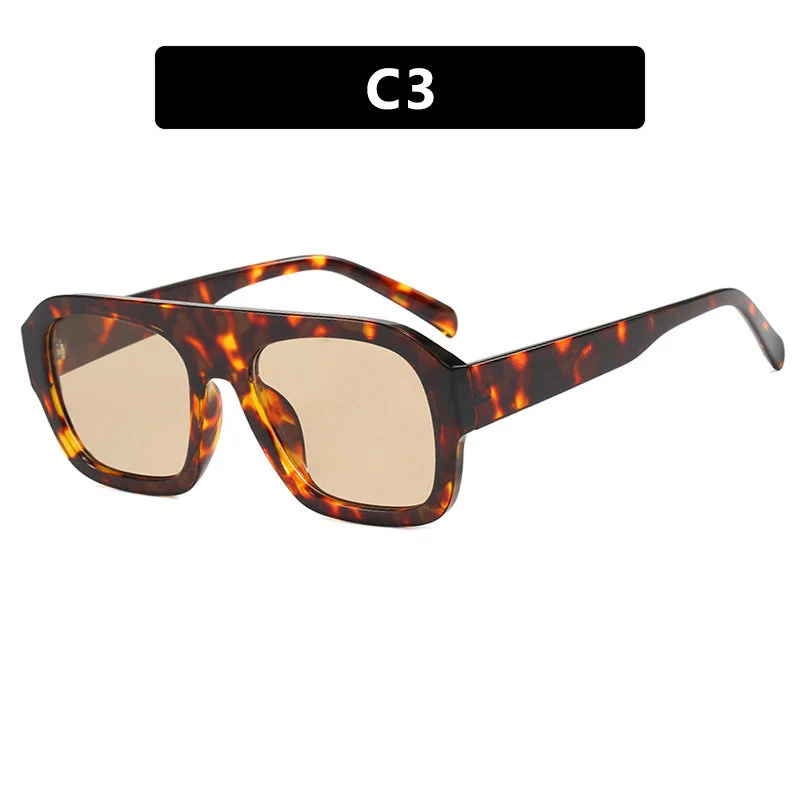 Dame oversized solbrille med markant rektangulært ramme Luvikno