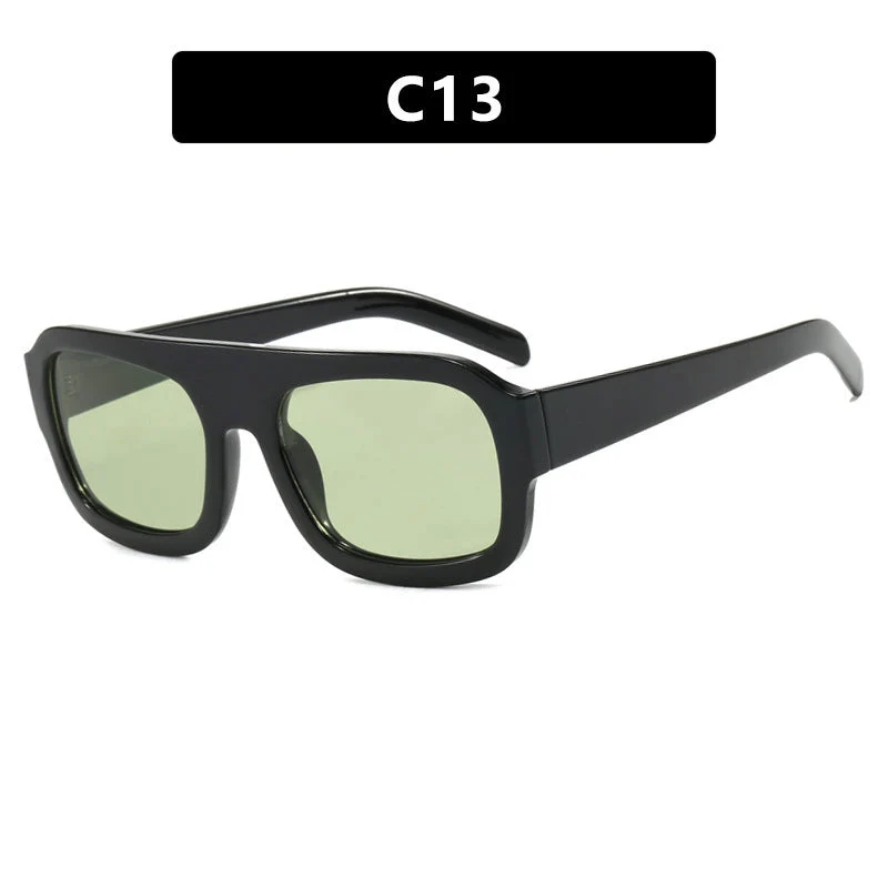 Dame oversized solbrille med markant rektangulært ramme Luvikno