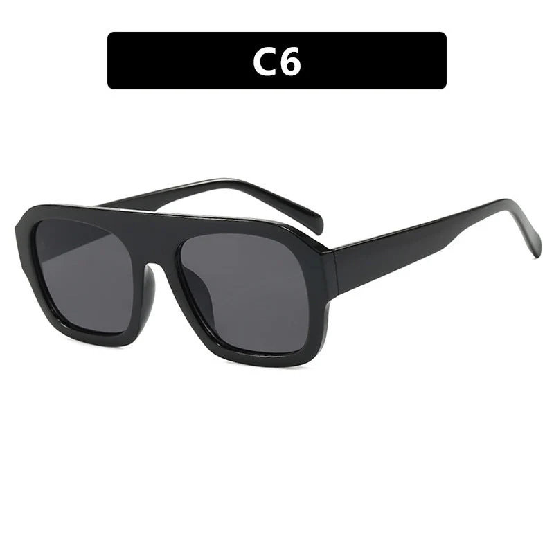 Dame oversized solbrille med markant rektangulært ramme Luvikno