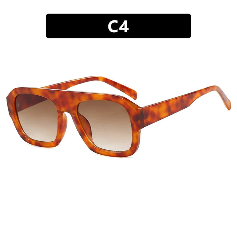 Dame oversized solbrille med markant rektangulært ramme Luvikno