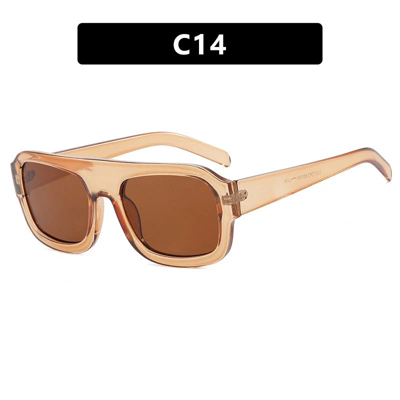 Dame oversized solbrille med markant rektangulært ramme Luvikno