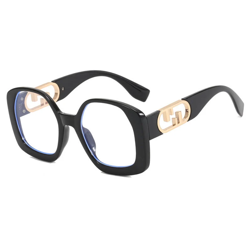 Dame oversized solbriller med ekstravagant geometrisk ramme og elegante detaljer Luvikno