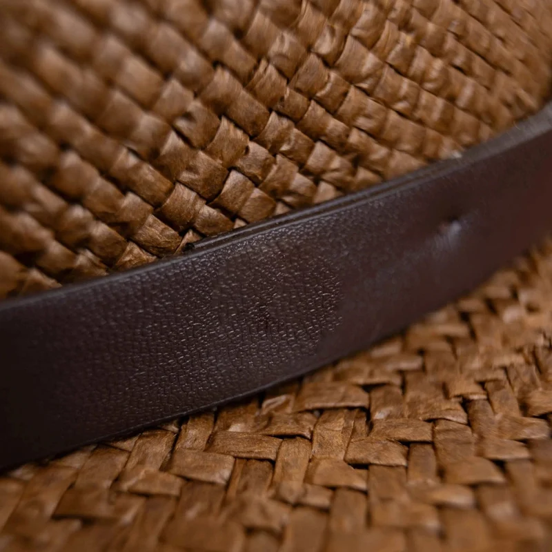 Moderne Minimalistisk Strå Fedora Hatt – Kaffe | Luvikno