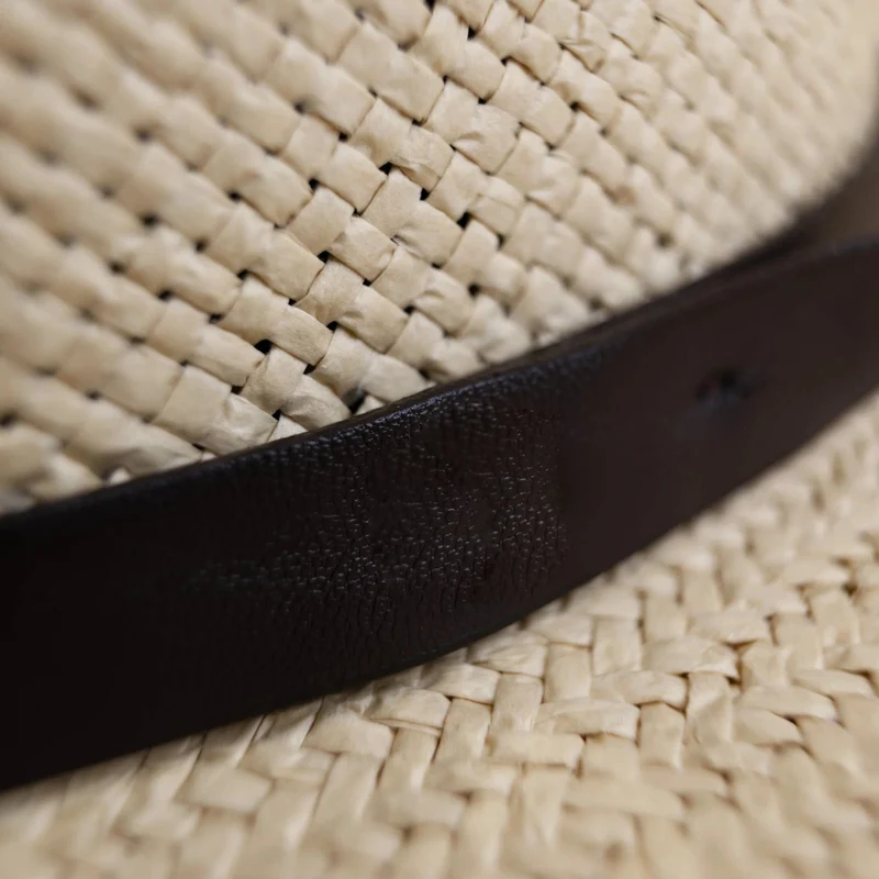 Moderne Minimalistisk Strå Fedora Hatt – Kaffe | Luvikno