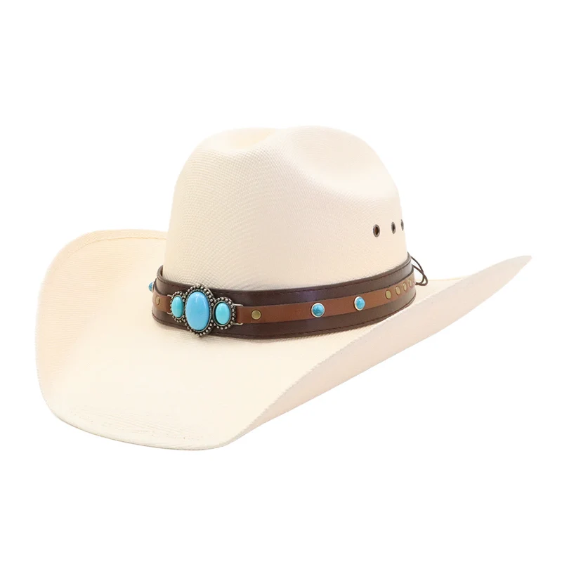 Turquoise Stråhatt Western | Luvikno