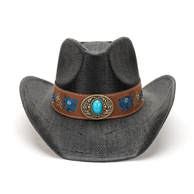 Strå Kort Bred Cowboyhatt – Vestlig Stil | Luvikno
