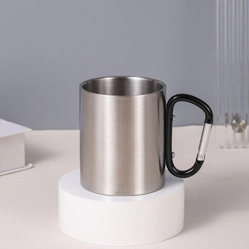 Damen rustfritt stål kaffekopp med karabinerhåndtak Luvikno
