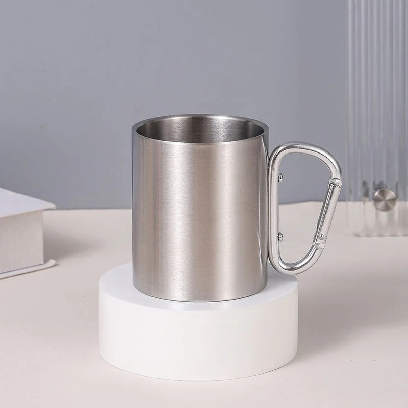 Damen rustfritt stål kaffekopp med karabinerhåndtak Luvikno