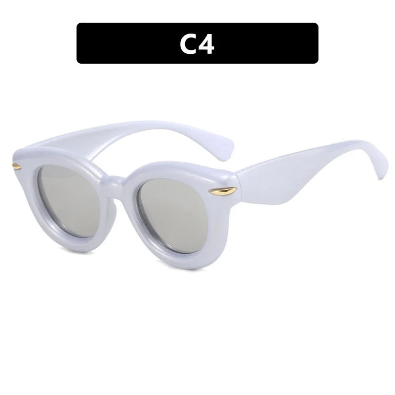 Dame Cat-Eye solbriller med ekstravagant ramme og beskyttende UV-beskyttelse Luvikno