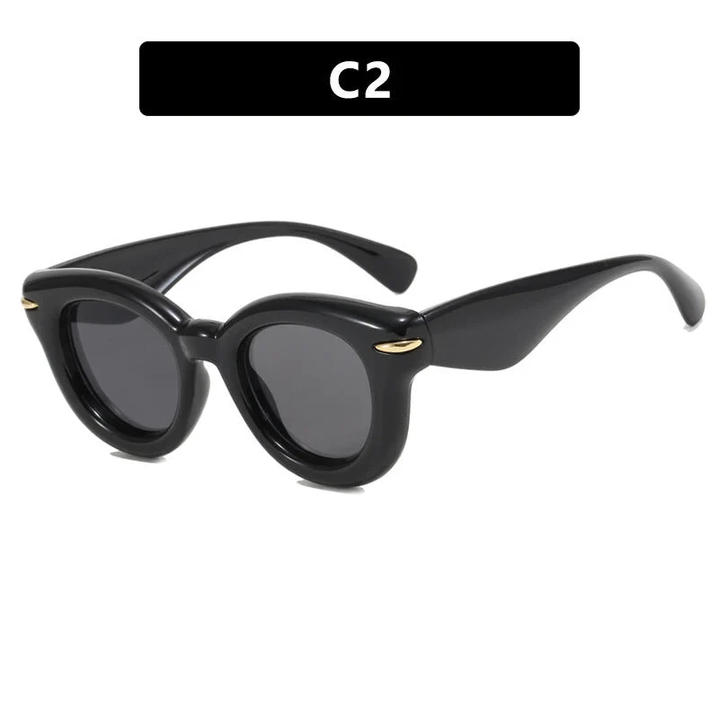 Dame Cat-Eye solbriller med ekstravagant ramme og beskyttende UV-beskyttelse Luvikno
