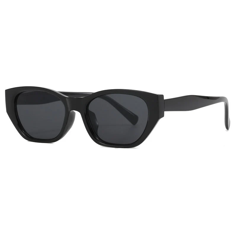 Dame Cat-Eye solbriller med transparent, geometrisk ramme Luvikno