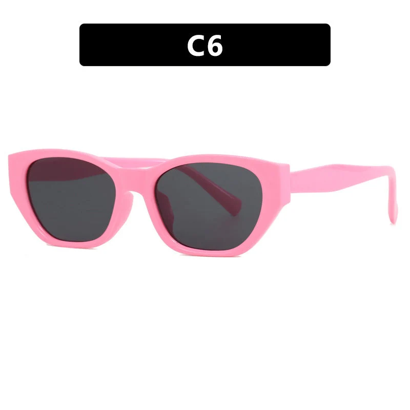 Dame Cat-Eye solbriller med transparent, geometrisk ramme Luvikno