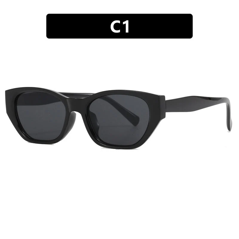 Dame Cat-Eye solbriller med transparent, geometrisk ramme Luvikno