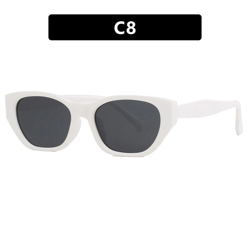 Dame Cat-Eye solbriller med transparent, geometrisk ramme Luvikno