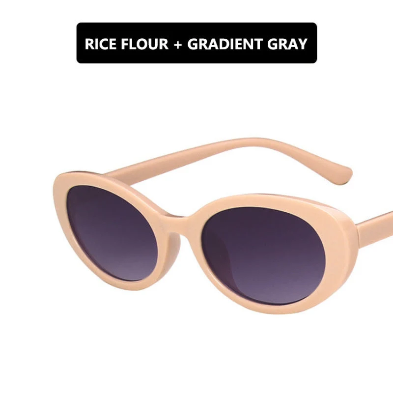 Dame Cat-Eye solbriller med gjennomsiktig ramme og gradient linser Luvikno