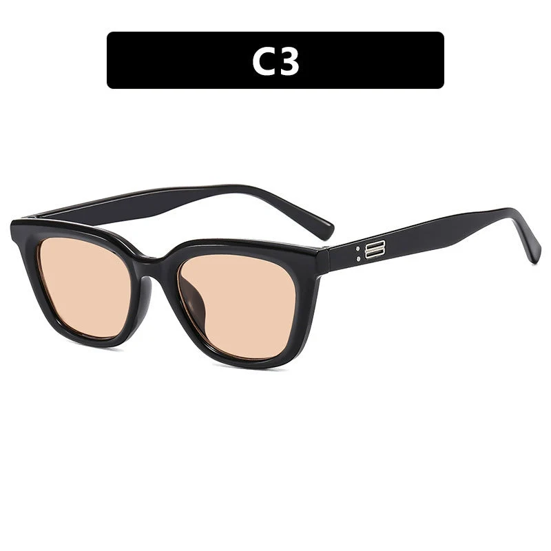 Dame Cat-Eye solbriller med moderne, lett bøyd ramme Luvikno