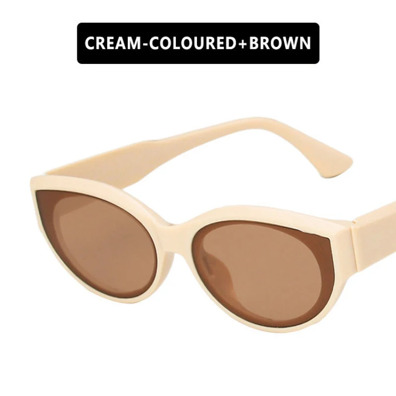Dame Cat-Eye solbrille med iøynefallende mønster Luvikno