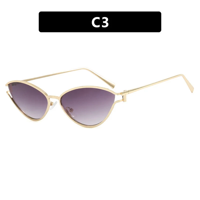 Dame Cat-Eye solbriller i elegant gullramme Luvikno