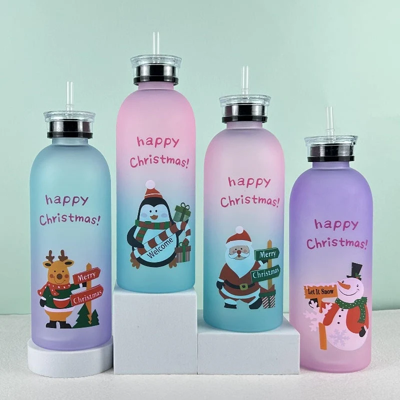 Damen Motiverende Drikkeflaske med glad Juledesign Luvikno
