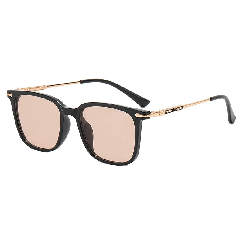 Dame moteriktig solbrille med elegant ramme og kontrasterende glass Luvikno